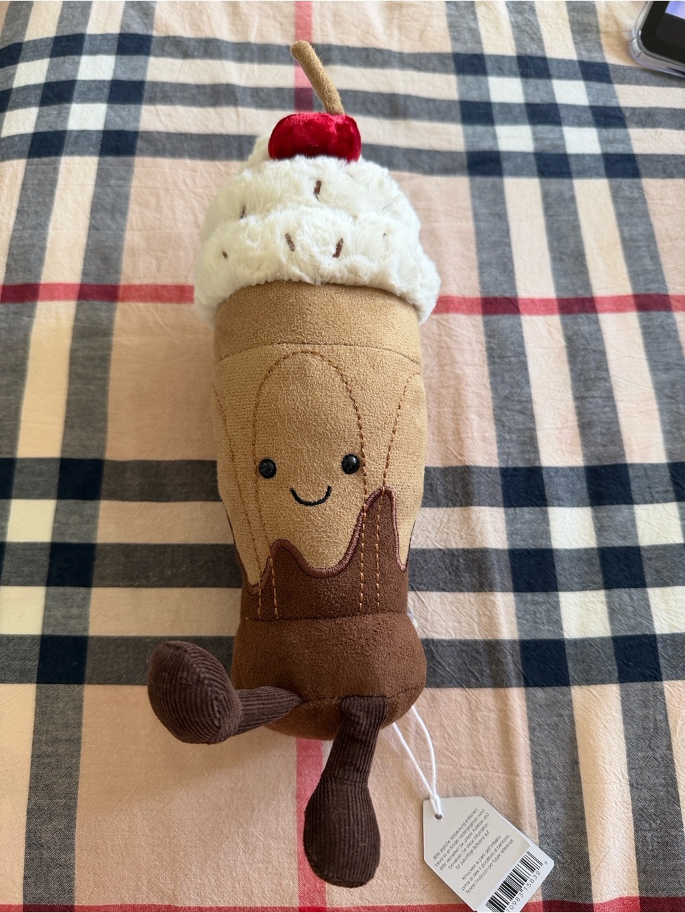 Jellycat Brown, Cream & Red Coffee Float Plush